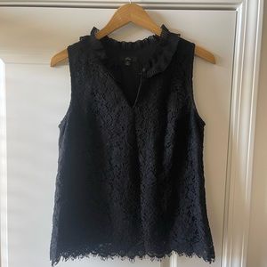 J.Crew womens mock neck lace top